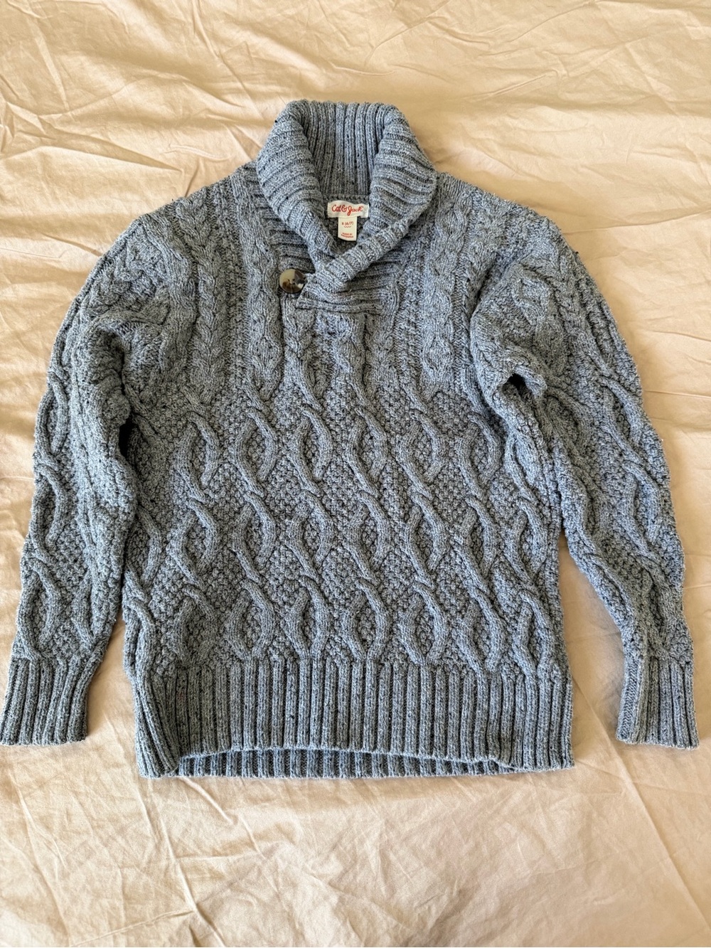 Cat & Jack Light Blue Cable Knit Turtleneck Sweater 6-7Y